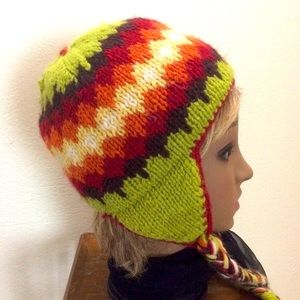 Made in Nepal Wool Winter Hat OS
